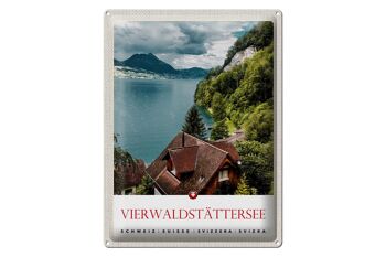 Plaque en tôle voyage 30x40cm, lac des Quatre-Cantons, Suisse, Nature 1