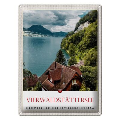 Targa in metallo da viaggio 30x40 cm Lago dei Quattro Cantoni Svizzera Natura