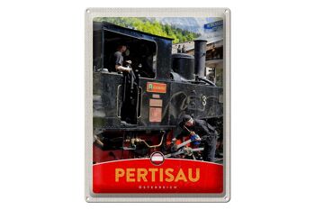 Plaque en tôle voyage 30x40cm Pertisau Autriche locomotive vacances 1