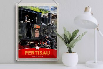 Plaque en tôle voyage 30x40cm Pertisau Autriche locomotive vacances 3