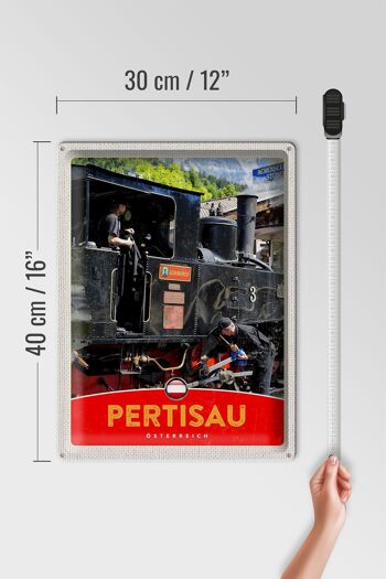 Plaque en tôle voyage 30x40cm Pertisau Autriche locomotive vacances 4