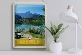 Plaque en tôle voyage 30x40cm Seefeld Autriche randonnée en forêt 3