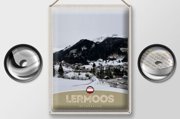 Plaque en tôle voyage 30x40cm Lermoos Autriche forêts hivernales 2