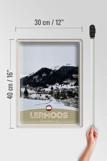Plaque en tôle voyage 30x40cm Lermoos Autriche forêts hivernales 4