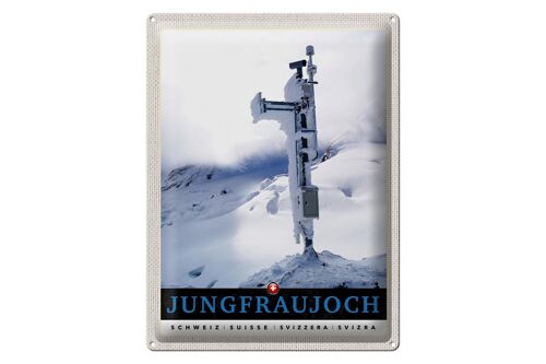 Blechschild Reise 30x40cm Jungfraujoch Schweiz Winterzeit Natur