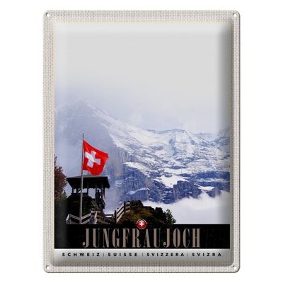 Targa in metallo da viaggio 30x40 cm Jungfraujoch Svizzera Winter Dream Nature