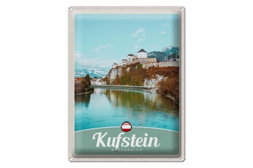 Blechschild Reise 30x40cm Kufstein Wald Wanderung Natur Urlaub