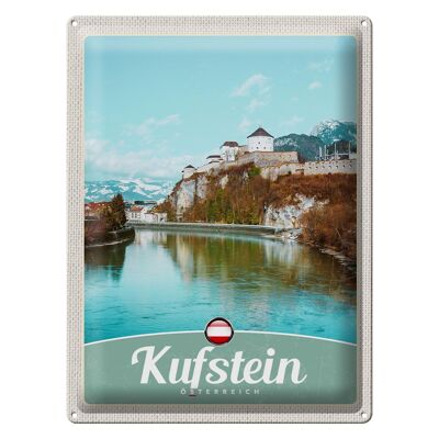 Blechschild Reise 30x40cm Kufstein Wald Wanderung Natur Urlaub