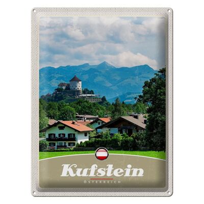 Targa in metallo da viaggio 30x40 cm Kufstein Austria Foreste Montagne Natura