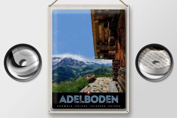Plaque en tôle voyage 30x40cm Adelboden Suisse vue sur les montagnes 2