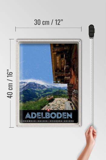 Plaque en tôle voyage 30x40cm Adelboden Suisse vue sur les montagnes 4
