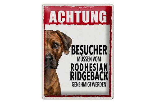 Blechschild Spruch 30x40cm Tiere Achtung Rodhesian Ridgeback