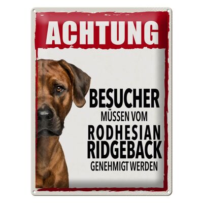 Blechschild Spruch 30x40cm Tiere Achtung Rodhesian Ridgeback