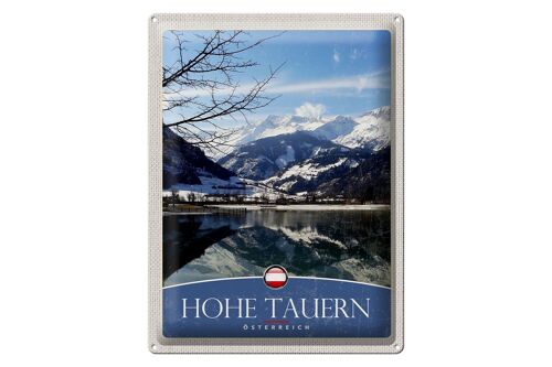 Blechschild Reise 30x40cm Hohe Tauern Winterurlaub Schnee Winter