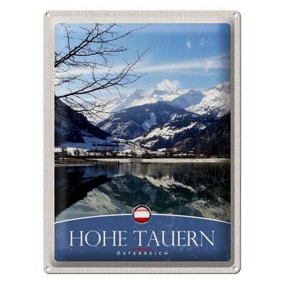 Cartel de chapa de viaje, 30x40cm, Hohe Tauern, vacaciones de invierno, nieve, invierno