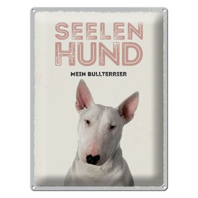 Targa in metallo con scritta "Soul Dog My Bull Terrier" 30x40 cm