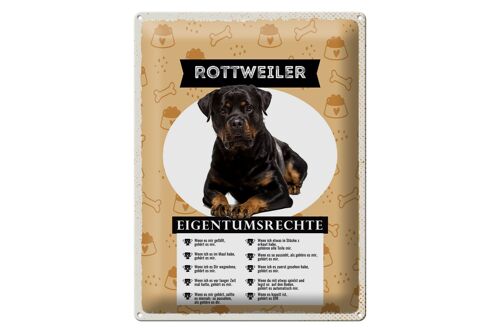 Blechschild Spruch 30x40cm Rottweiler Eigentumsrechte Geschenk