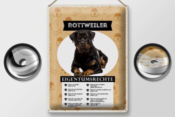 Panneau en étain indiquant un cadeau pour les droits de propriété du Rottweiler, 30x40cm 2