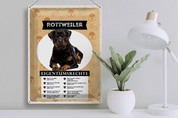 Panneau en étain indiquant un cadeau pour les droits de propriété du Rottweiler, 30x40cm 3