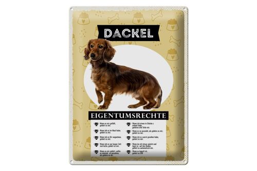 Blechschild Spruch 30x40cm Dackel Eigentumsrechte Geschenk