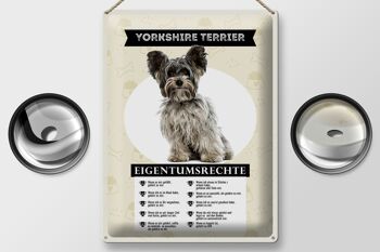 Panneau en étain indiquant les droits de propriété du Yorkshire Terrier, 30x40cm 2