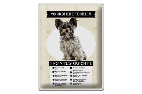 Blechschild Spruch 30x40cm Yorkshire Terrier Eigentumsrechte