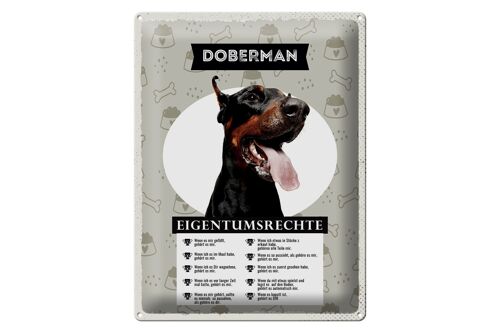 Blechschild Spruch 30x40cm Dobermann Eigentumsrechte Geschenk