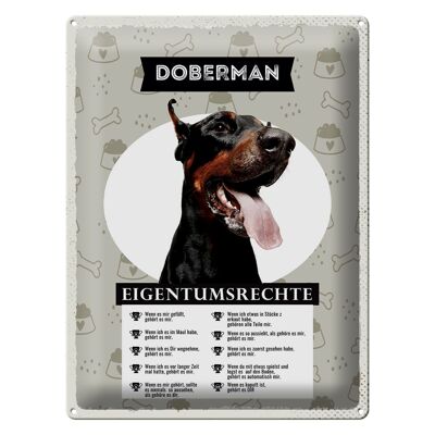 Blechschild Spruch 30x40cm Dobermann Eigentumsrechte Geschenk