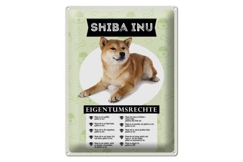 Blechschild Spruch 30x40cm Shiba Inu Eigentumsrechte Geschenk