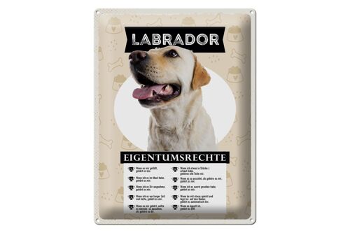 Blechschild Spruch 30x40cm Labrador Eigentumsrechte Geschenk