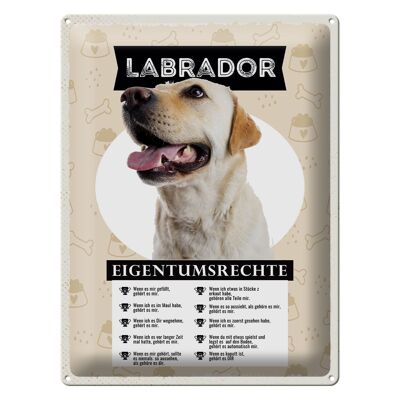 Cartel de chapa que dice 30x40 cm Regalo de derechos de propiedad de Labrador