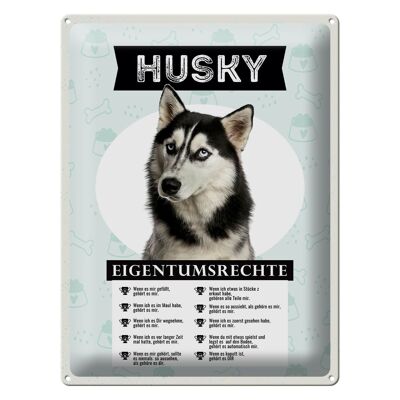 Blechschild Spruch 30x40cm Husky Eigentumsrechte Geschenk