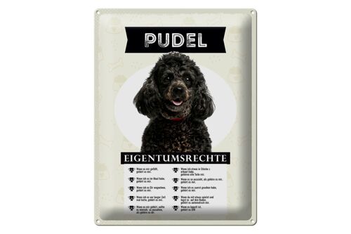 Blechschild Spruch 30x40cm Pudel Eigentumsrechte Geschenk