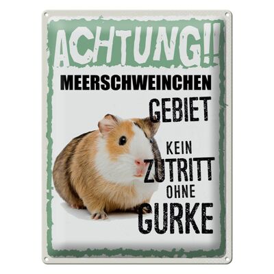 Blechschild Spruch 30x40cm Tiere Achtung Meerschweinchen