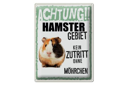 Blechschild Spruch 30x40cm Tiere Achtung Hamster Gebiet