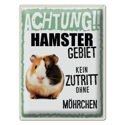 Blechschild Spruch 30x40cm Tiere Achtung Hamster Gebiet