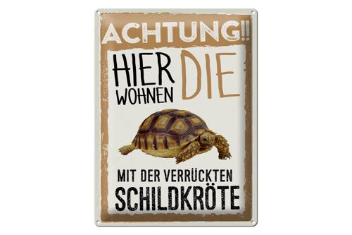 Blechschild Spruch 30x40cm Tiere Achtung hierkröte