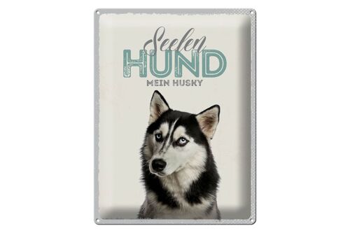 Blechschild Tiere 30x40cm Seelen Hund mein Husky Geschenk