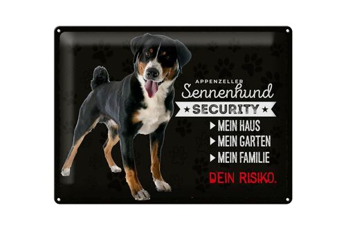 Blechschild Spruch 40x30cm Sennenhund Security mein Haus