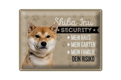 Blechschild Spruch 40x30cm Shiba Inu Security dein Risiko