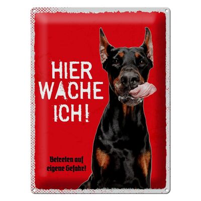 Blechschild Spruch 40x30cm Dobermann Betreten auf eigene Gefahr