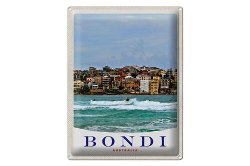 Blechschild Reise 30x40cm Bondi Australien Surfen Meer Wellen