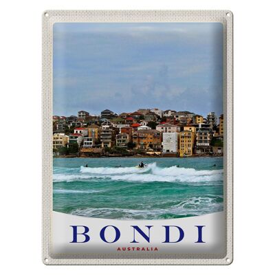 Tin sign travel 30x40cm Bondi Australia surfing sea waves