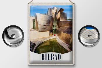 Panneau en étain voyage 30x40cm, Bilbao, espagne, Architecture Europe 2