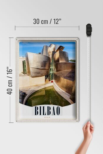 Panneau en étain voyage 30x40cm, Bilbao, espagne, Architecture Europe 4