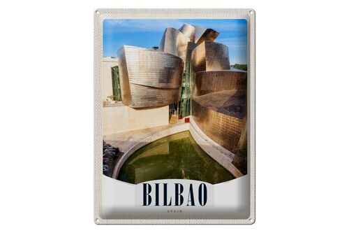 Blechschild Reise 30x40cm Bilbao Spanien Architektur Europa