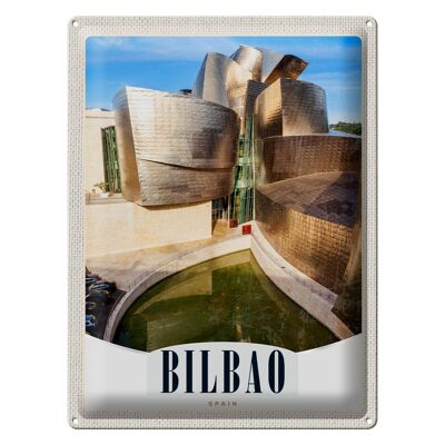 Targa in metallo da viaggio 30x40 cm Bilbao Spagna Architettura Europa