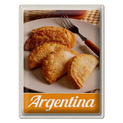 Cartel de chapa viaje 30x40cm comida tradicional argentina