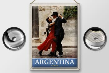 Signe en étain voyage 30x40cm, Argentine Tango Street Vacation 2