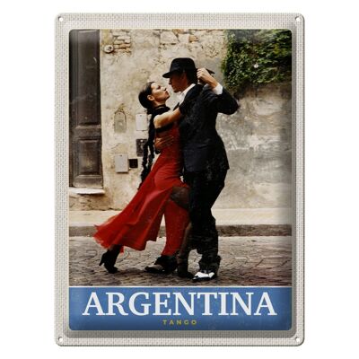 Targa in metallo da viaggio 30x40 cm Argentina Tango Street Vacation